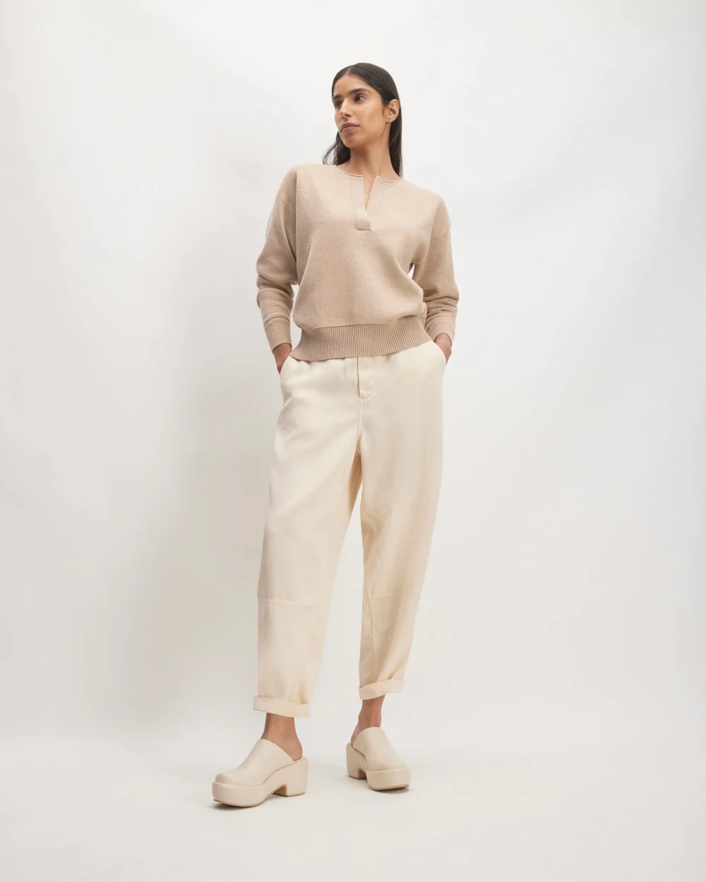 The Cotton-Merino Vintage Henley | Warm Oat Heather - Image 3