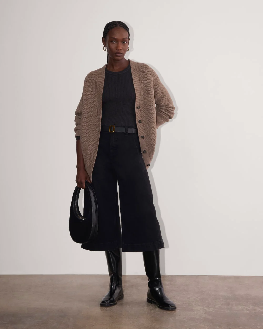 The Long Cocoon Cardigan | Heather Taupe - Image 3