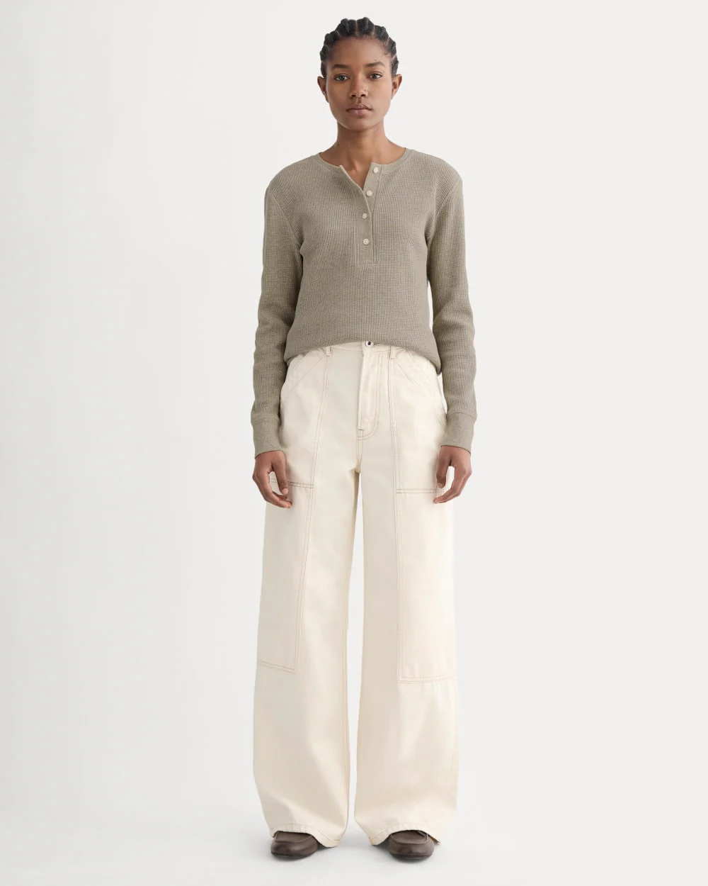The Waffle Henley | Oatmeal Heather - Image 3