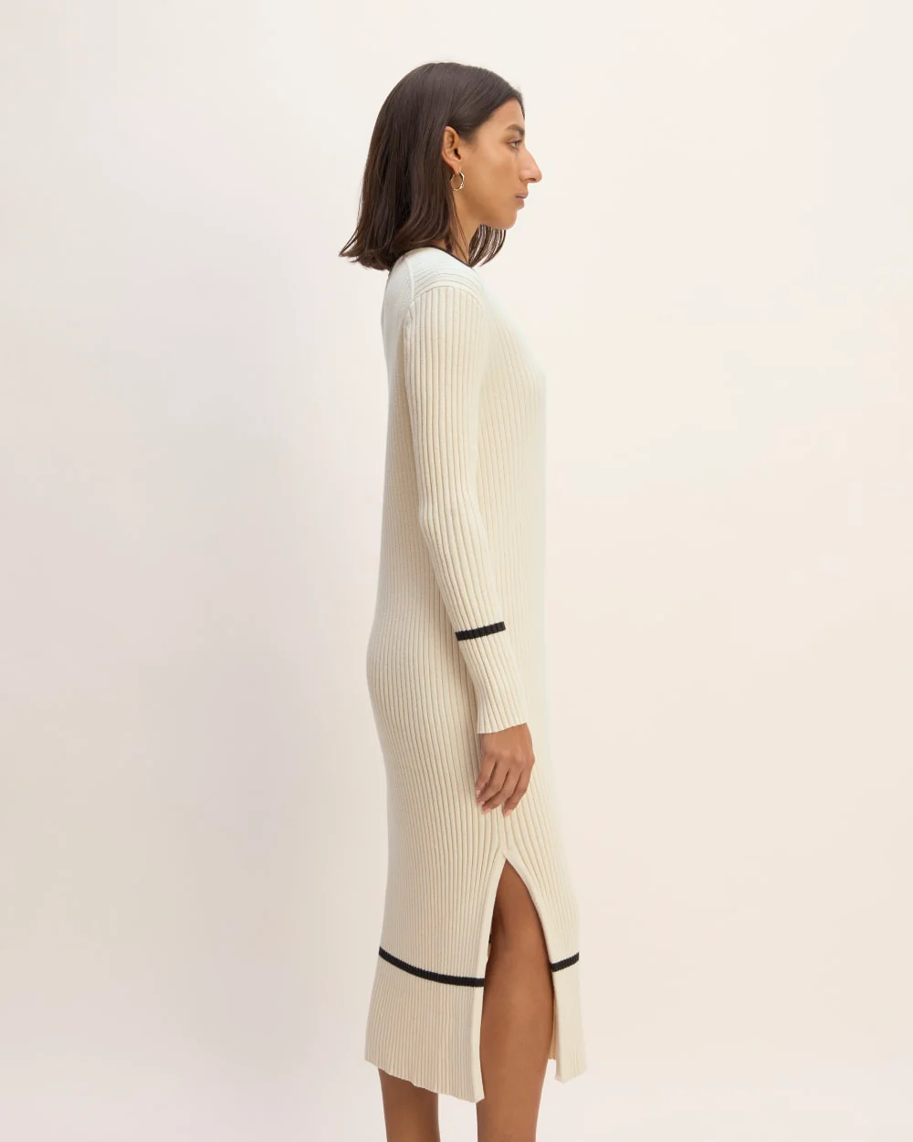 The Cotton Wide Rib Midi Dress | Canvas - Image 3