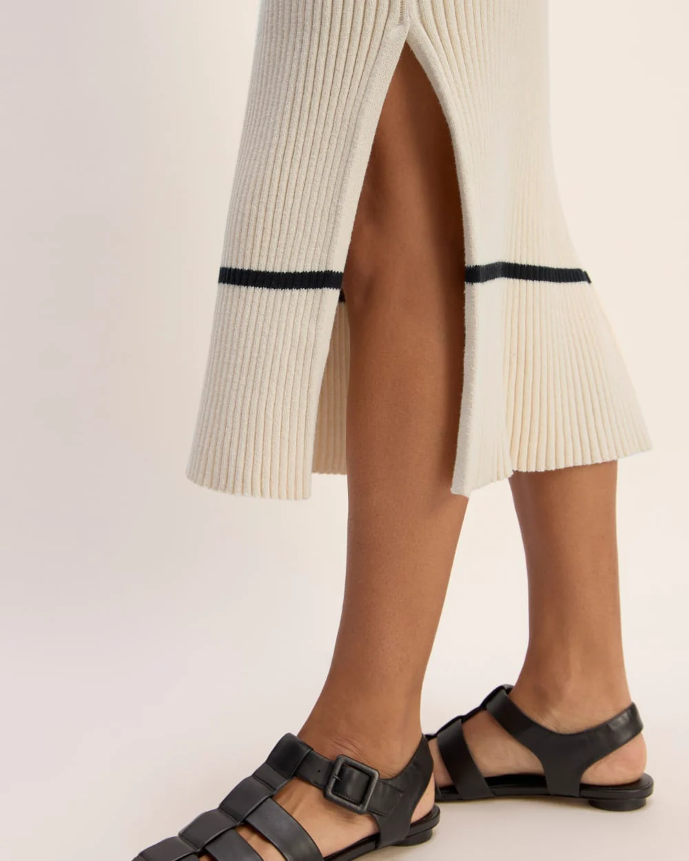The Cotton Wide Rib Midi Dress | Canvas - Image 5