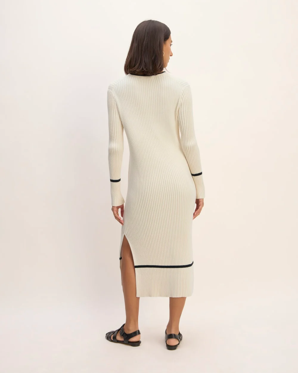 The Cotton Wide Rib Midi Dress | Canvas - Image 6