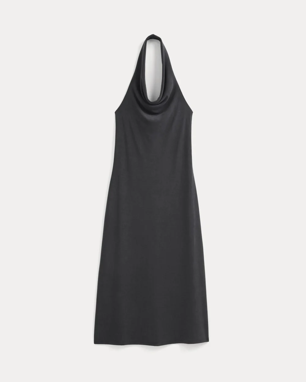 Cowlneck Halter Dress in Butterknit | Black - Image 2