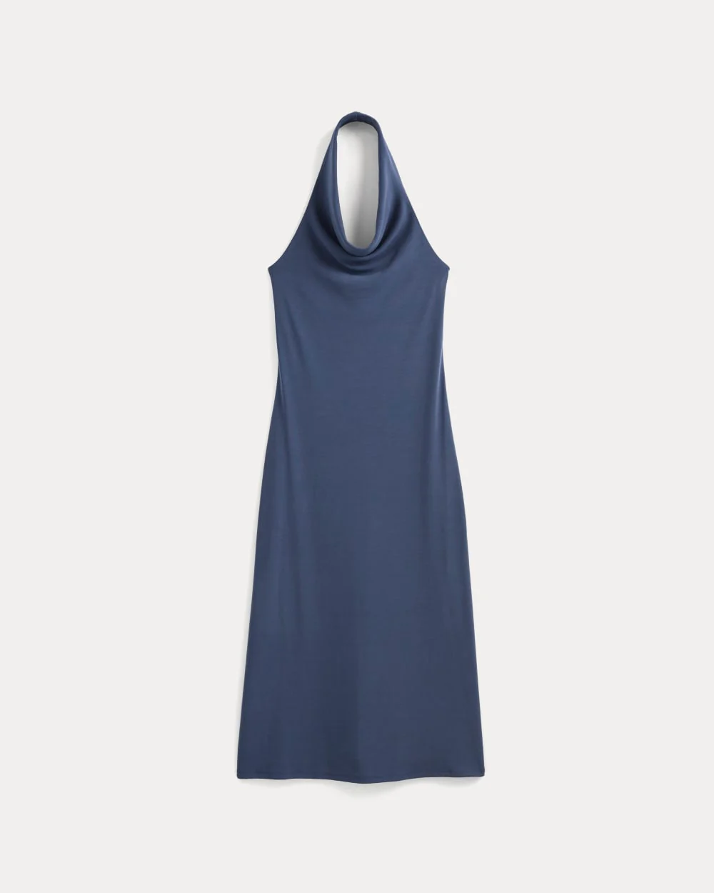Cowlneck Halter Dress in Butterknit | Washed Navy - Image 2