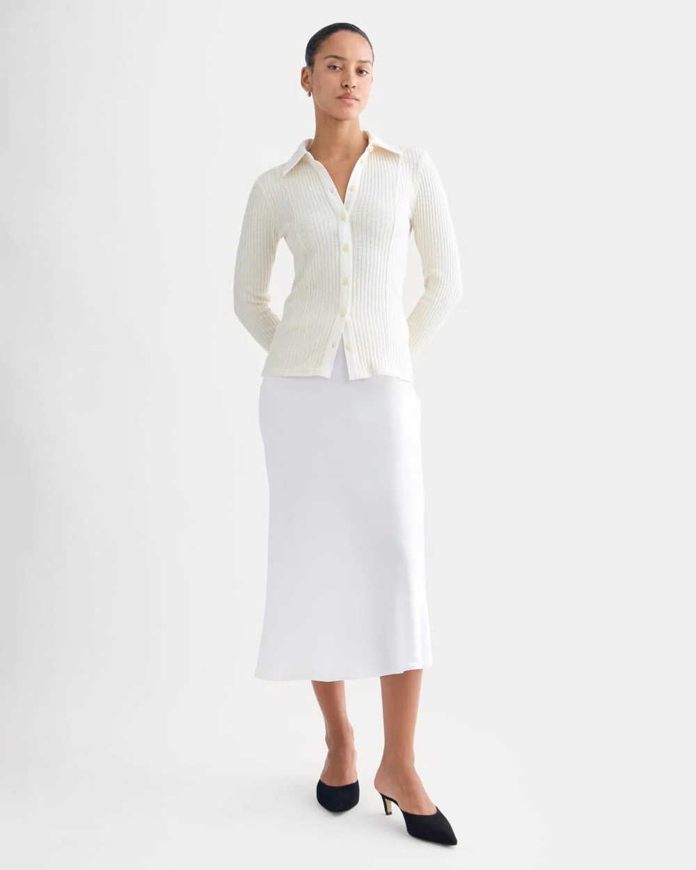 Cozy Rib Button-Up | Bone - Image 3