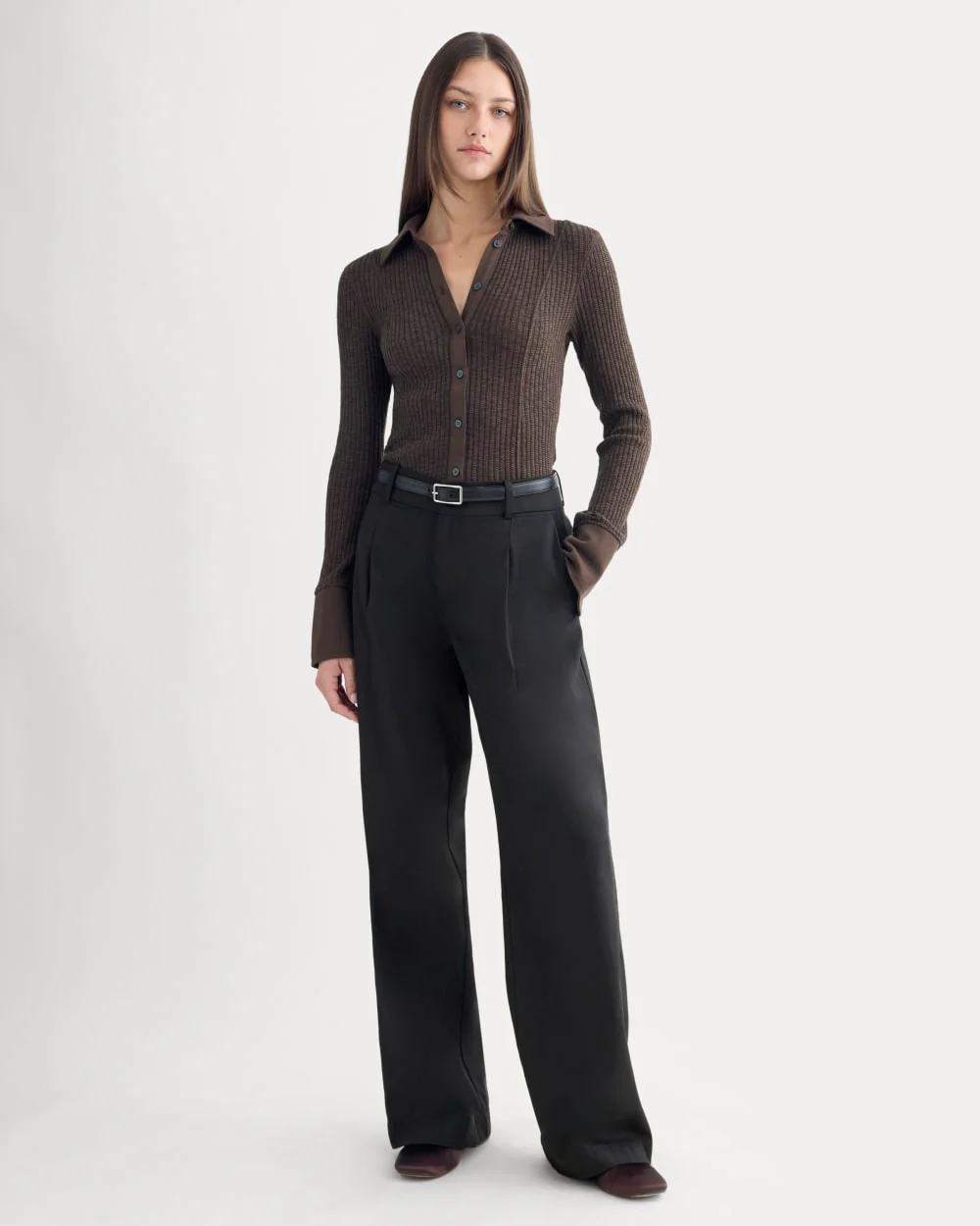 Cozy Rib Button-Up | Coffee Bean - Image 7
