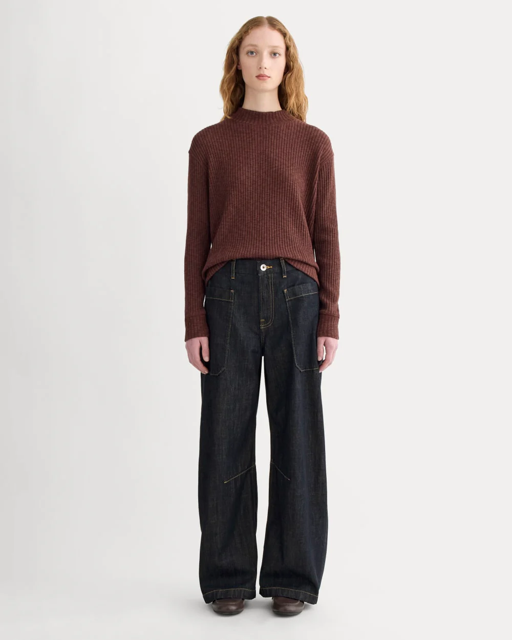 The Cozy Rib Funnel-Neck | Dark Mahogany - Image 3