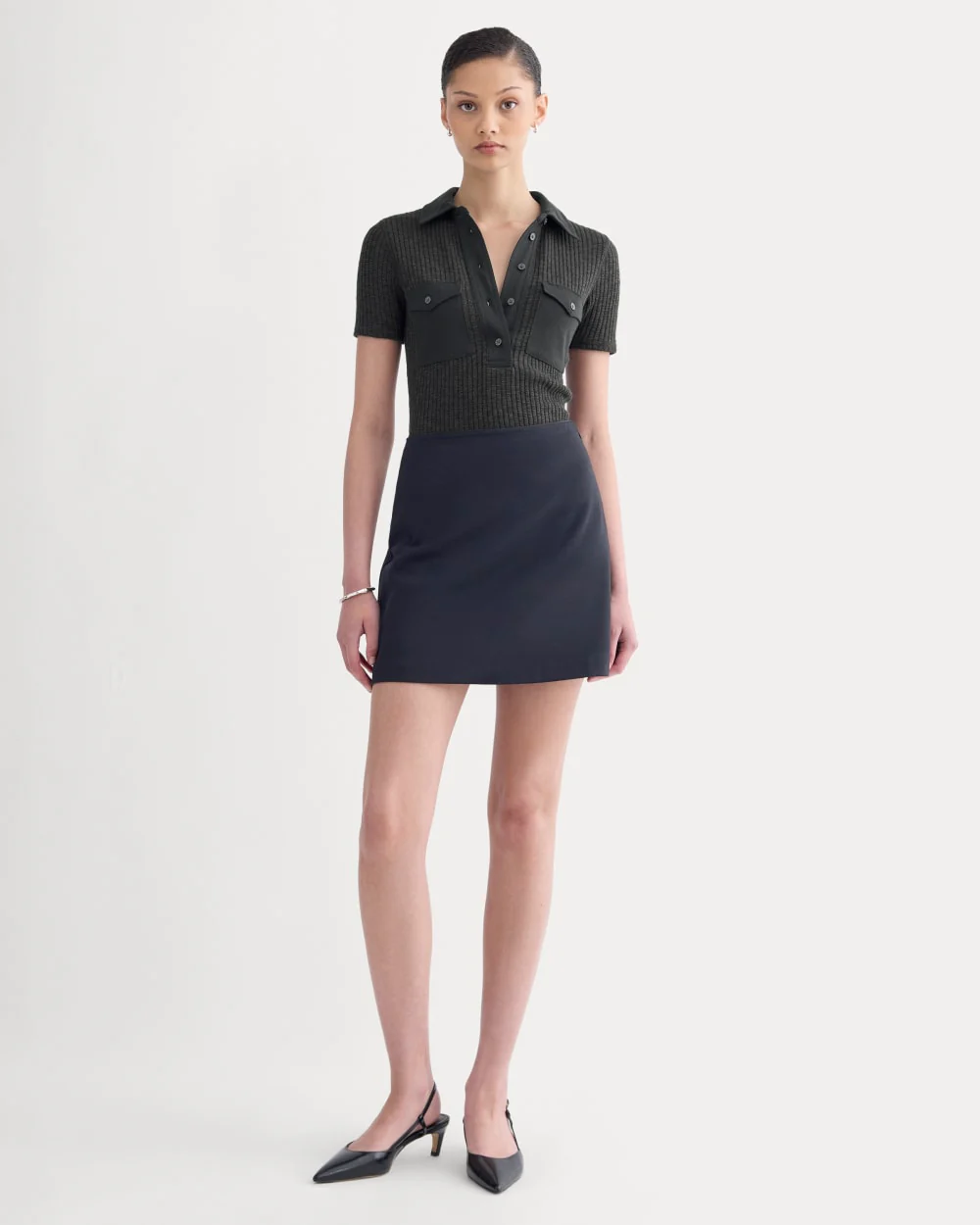 The Cozy Rib Polo | Black