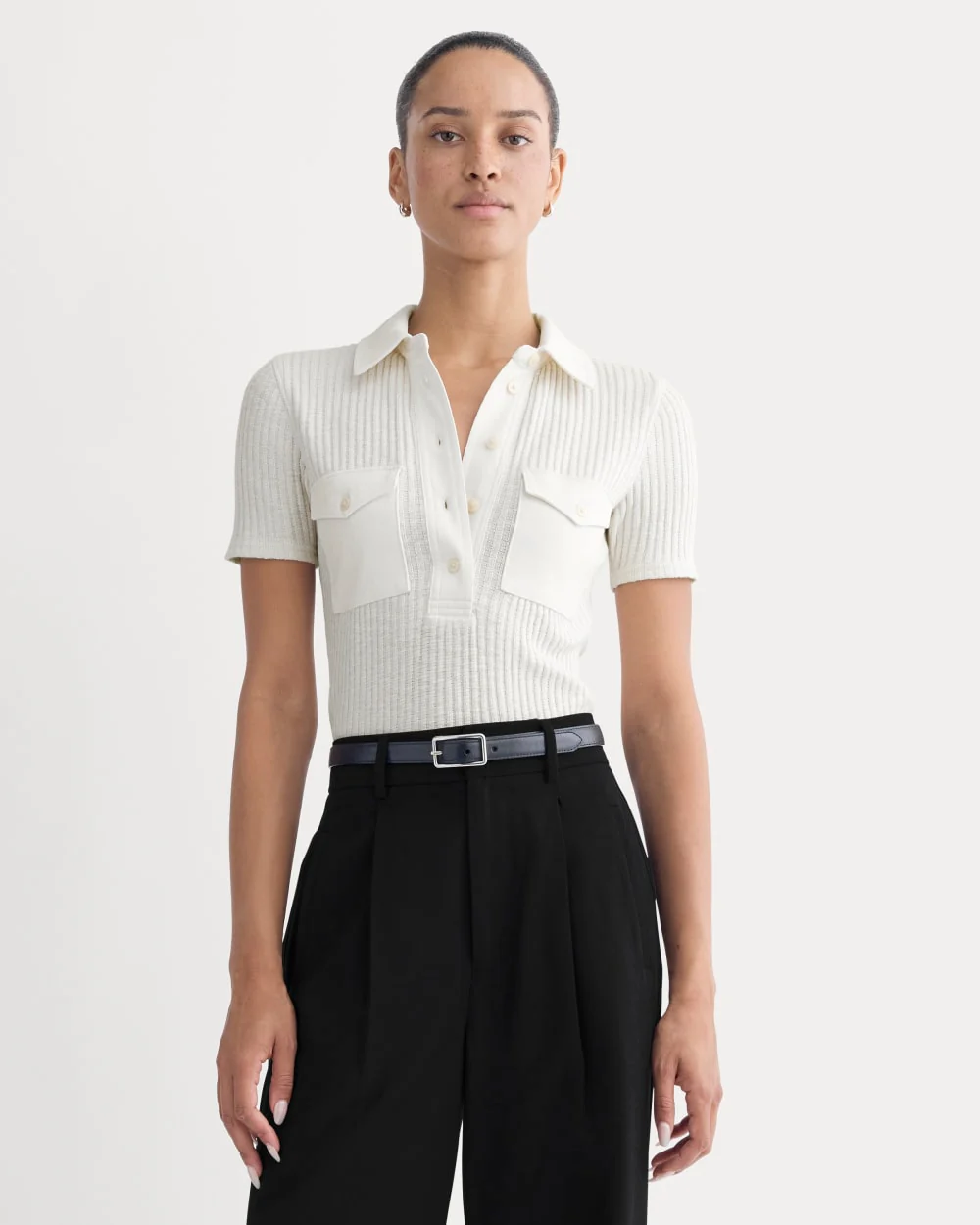 The Cozy Rib Polo | Bone