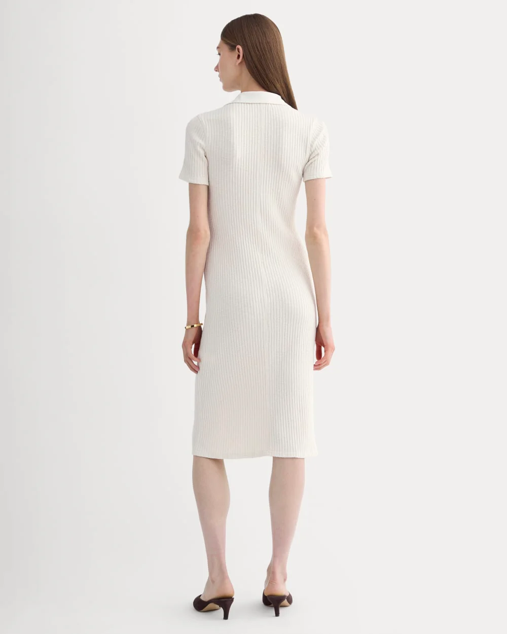 The Cozy Rib Polo Dress | Bone - Image 4