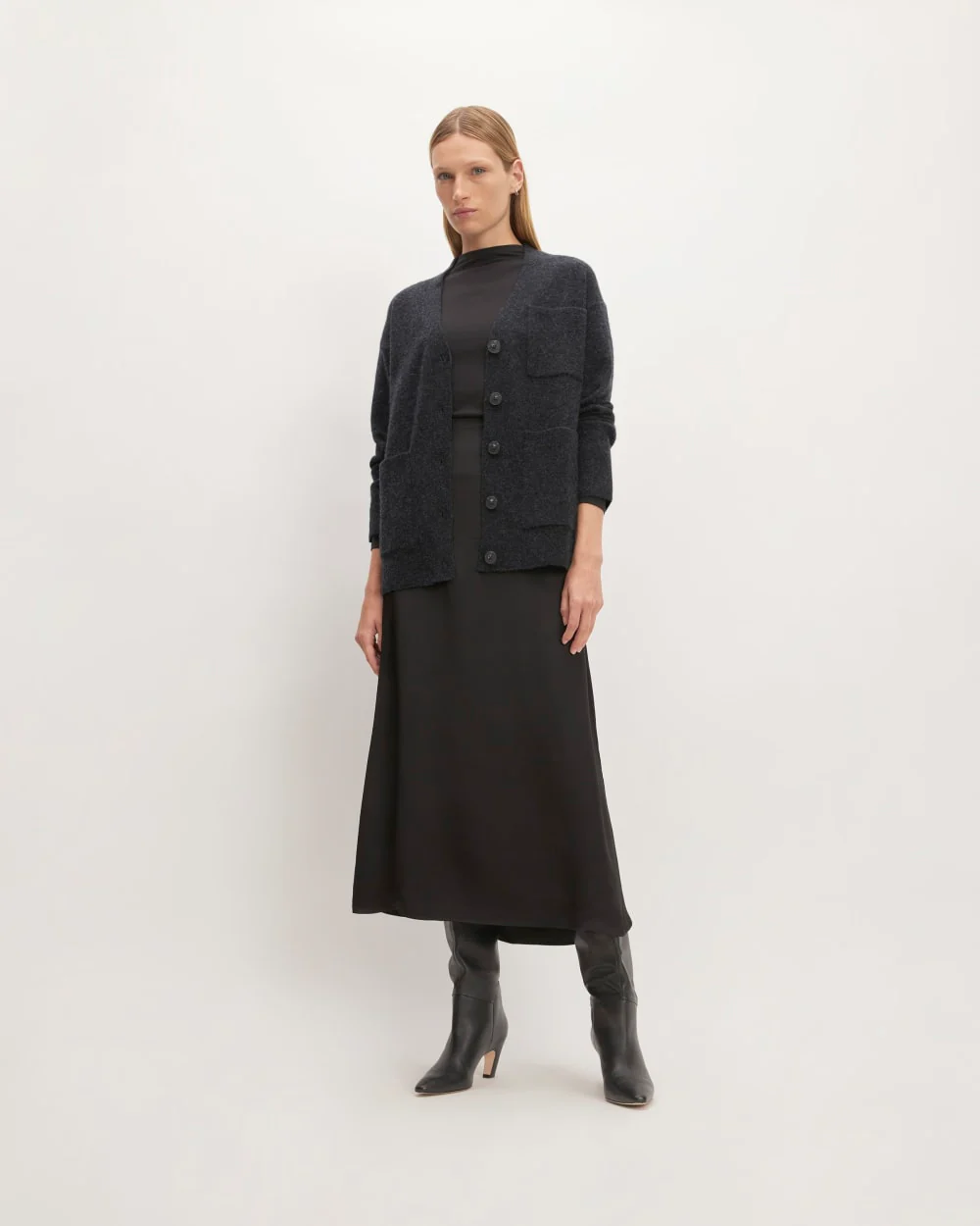The Cozy-Stretch Relaxed Cardigan | Charcoal - Image 3