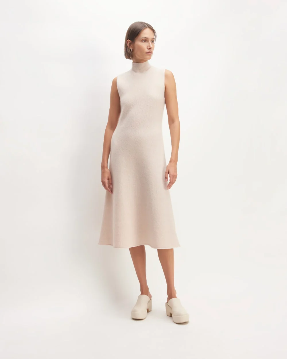 The Cozy-Stretch Sleeveless Midi Dress | Whisper Pink