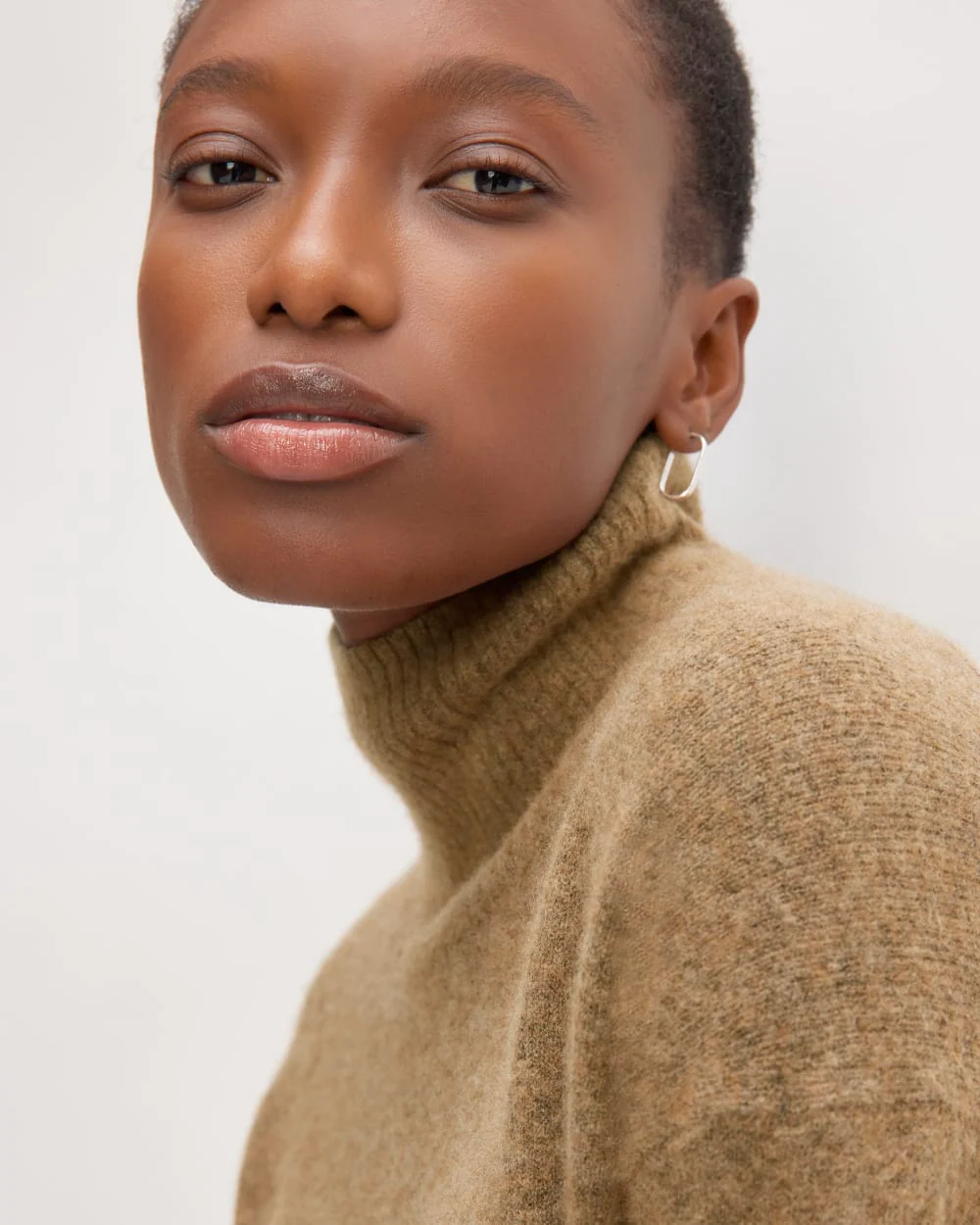 The Cozy Stretch Turtleneck Dress | Heathered Toasted Coconut - Image 3