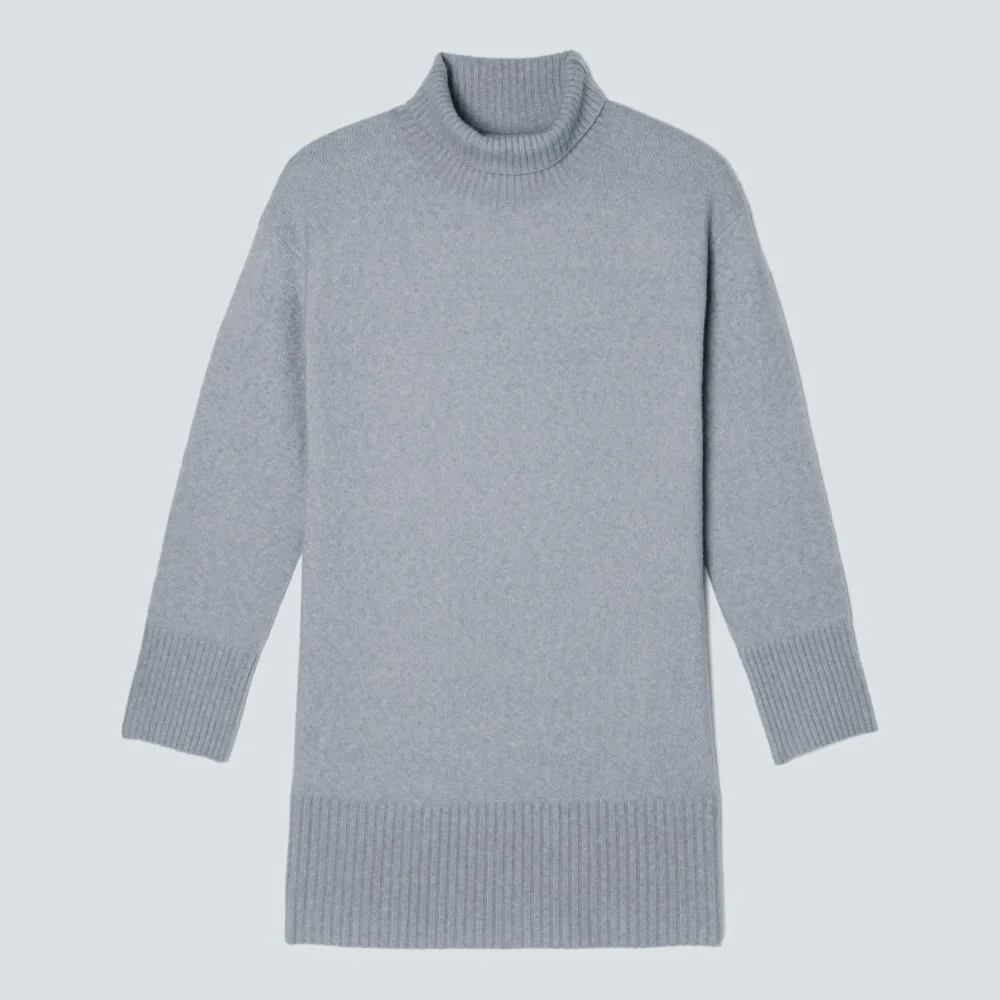 The Cozy Stretch Turtleneck Dress | Smoke - Image 2