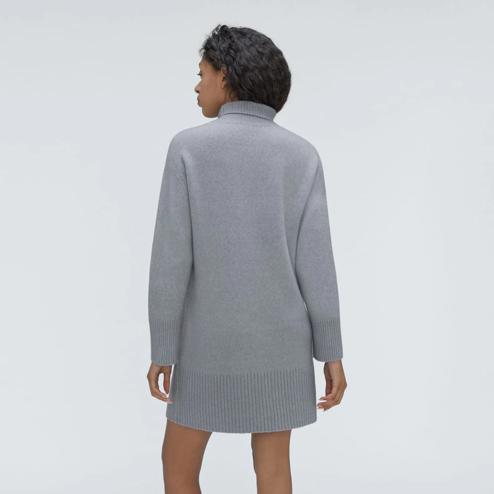 The Cozy Stretch Turtleneck Dress | Smoke - Image 3