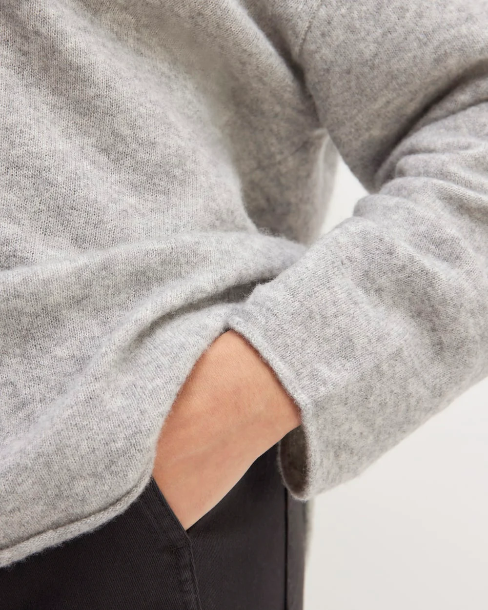 The Cozy-Stretch V-Neck Sweater | Heathered Grey - Image 5