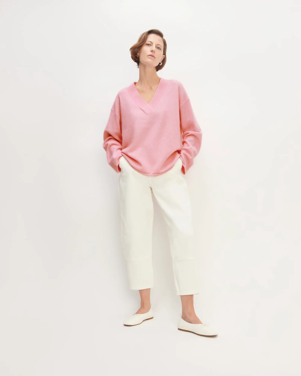 The Cozy-Stretch V-Neck Sweater | Pink Peony - Image 3