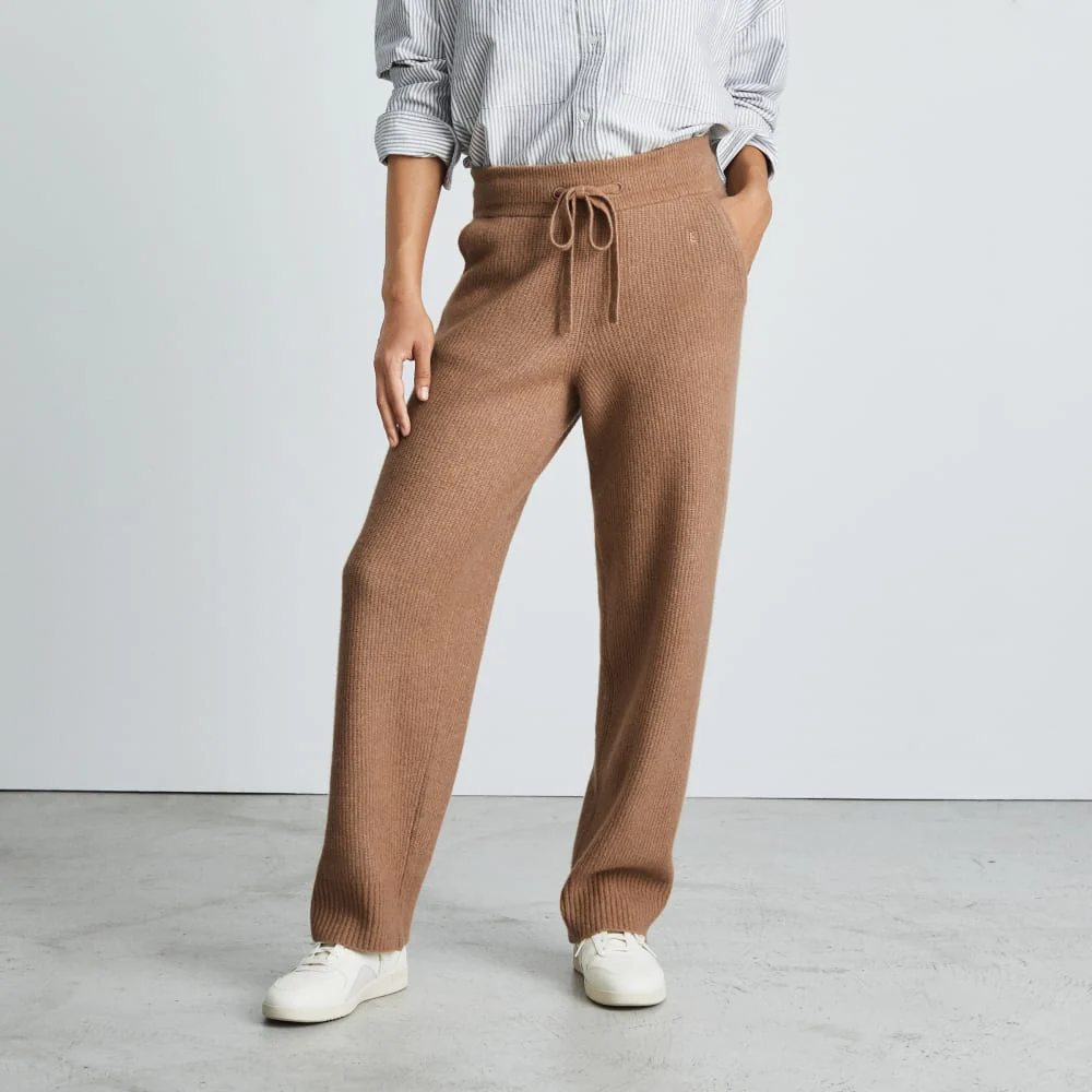 The Cozy-Stretch Wide-Leg Sweatpant | Camel - Image 2