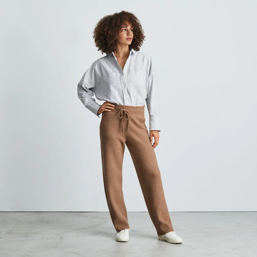 The Cozy-Stretch Wide-Leg Sweatpant | Camel - Image 4