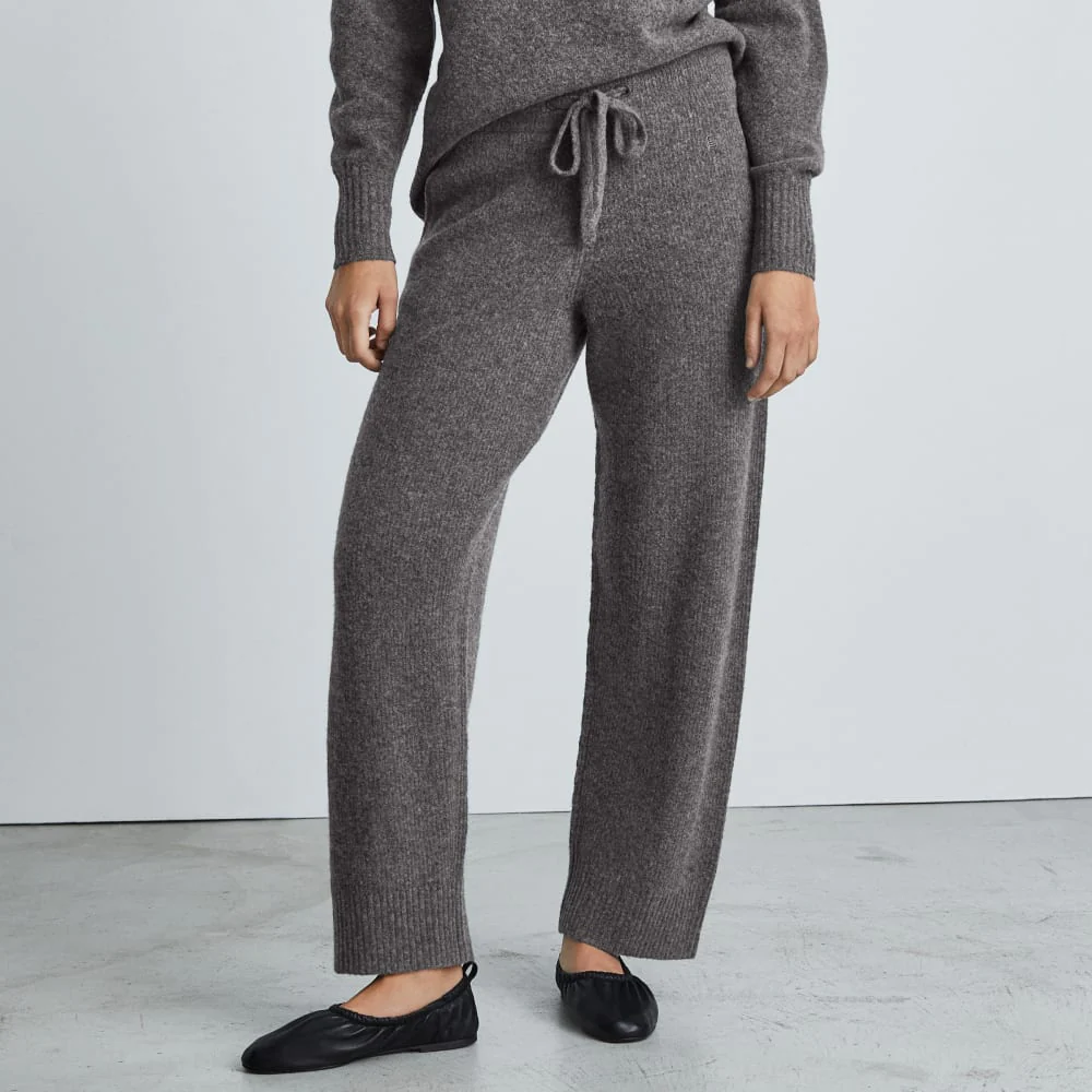 The Cozy-Stretch Wide-Leg Sweatpant | Heathered Charcoal - Image 2