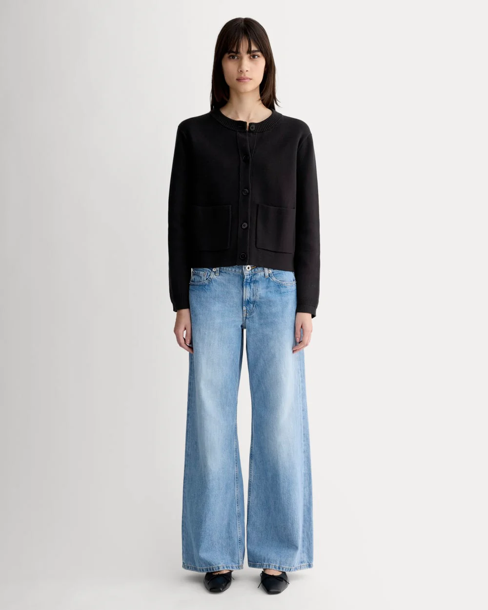 The Crew Cardigan in Everyday Cotton | Black - Image 3