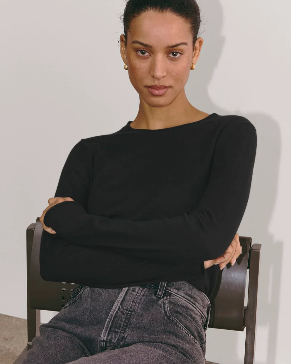 The Crew in Cotton Cashmere | Black - Image 3