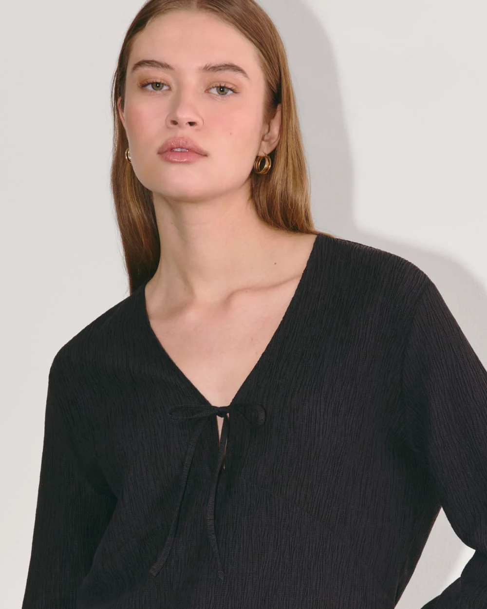 The Crinkle Long-Sleeve | Black - Image 3