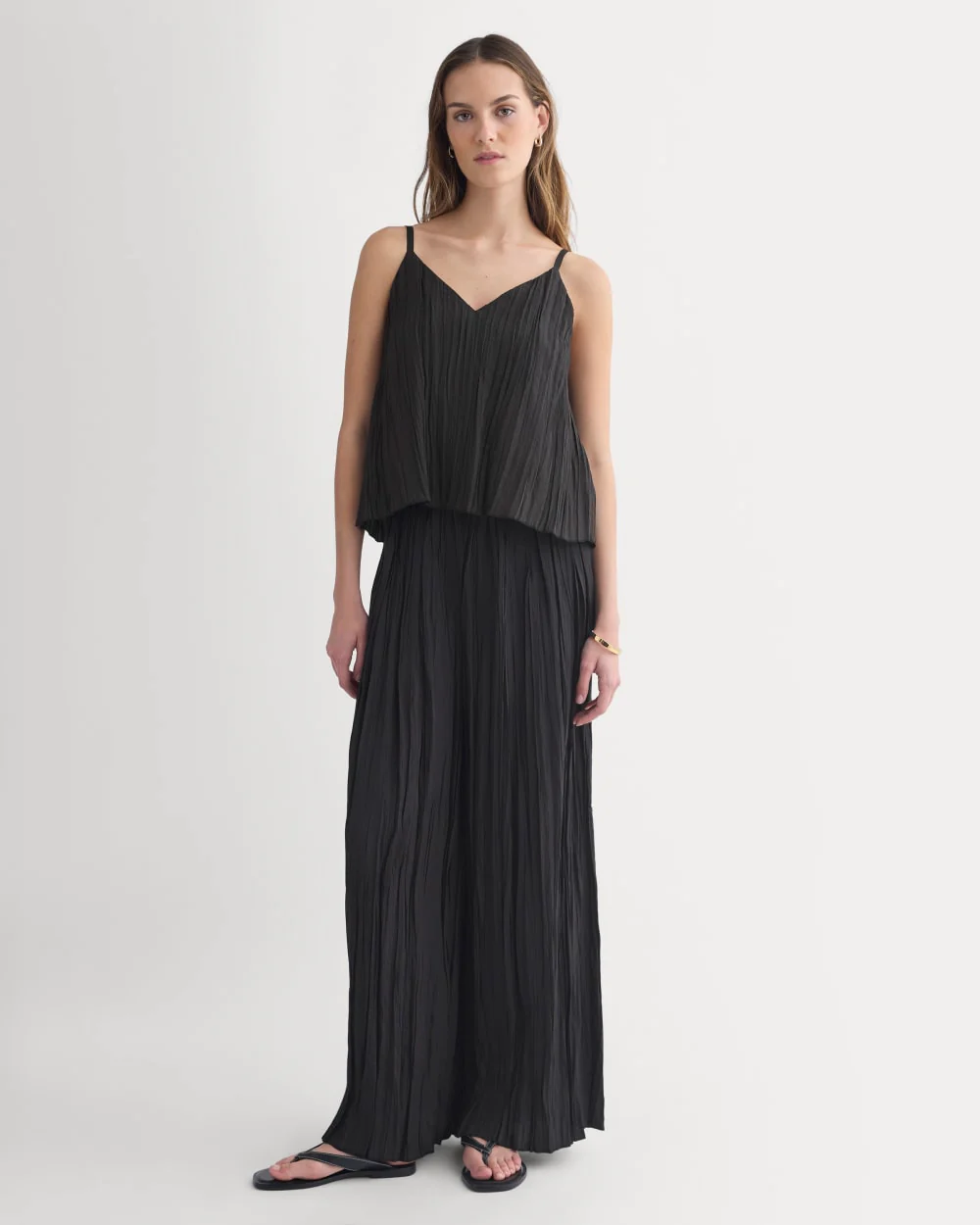 Crinkle Trapeze Tank | Black - Image 3