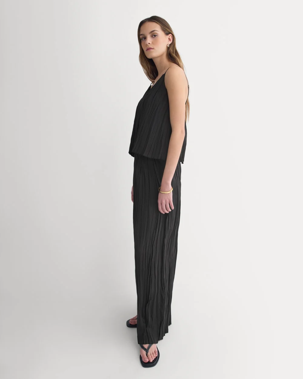 Crinkle Trapeze Tank | Black - Image 4