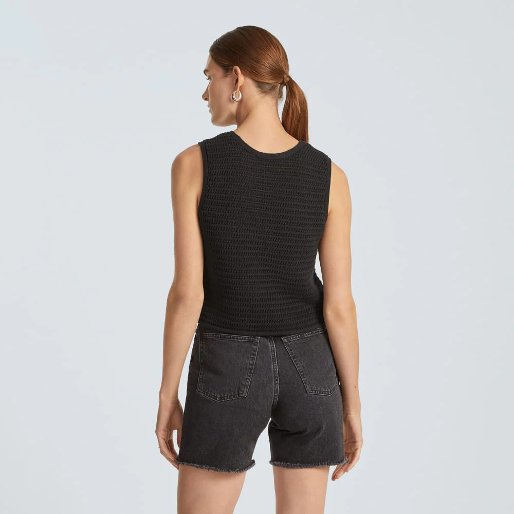 The Crochet Knit Cami | Black - Image 3