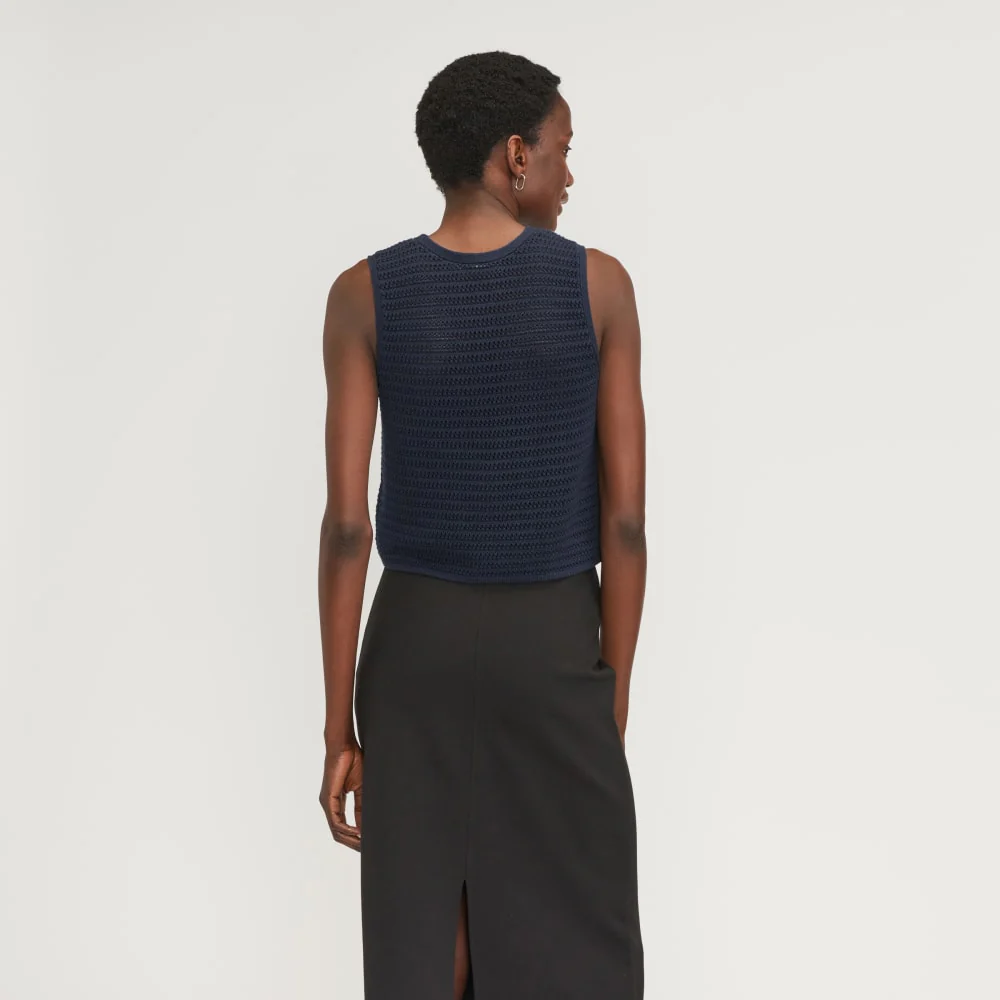 The Crochet Knit Cami | Navy - Image 3