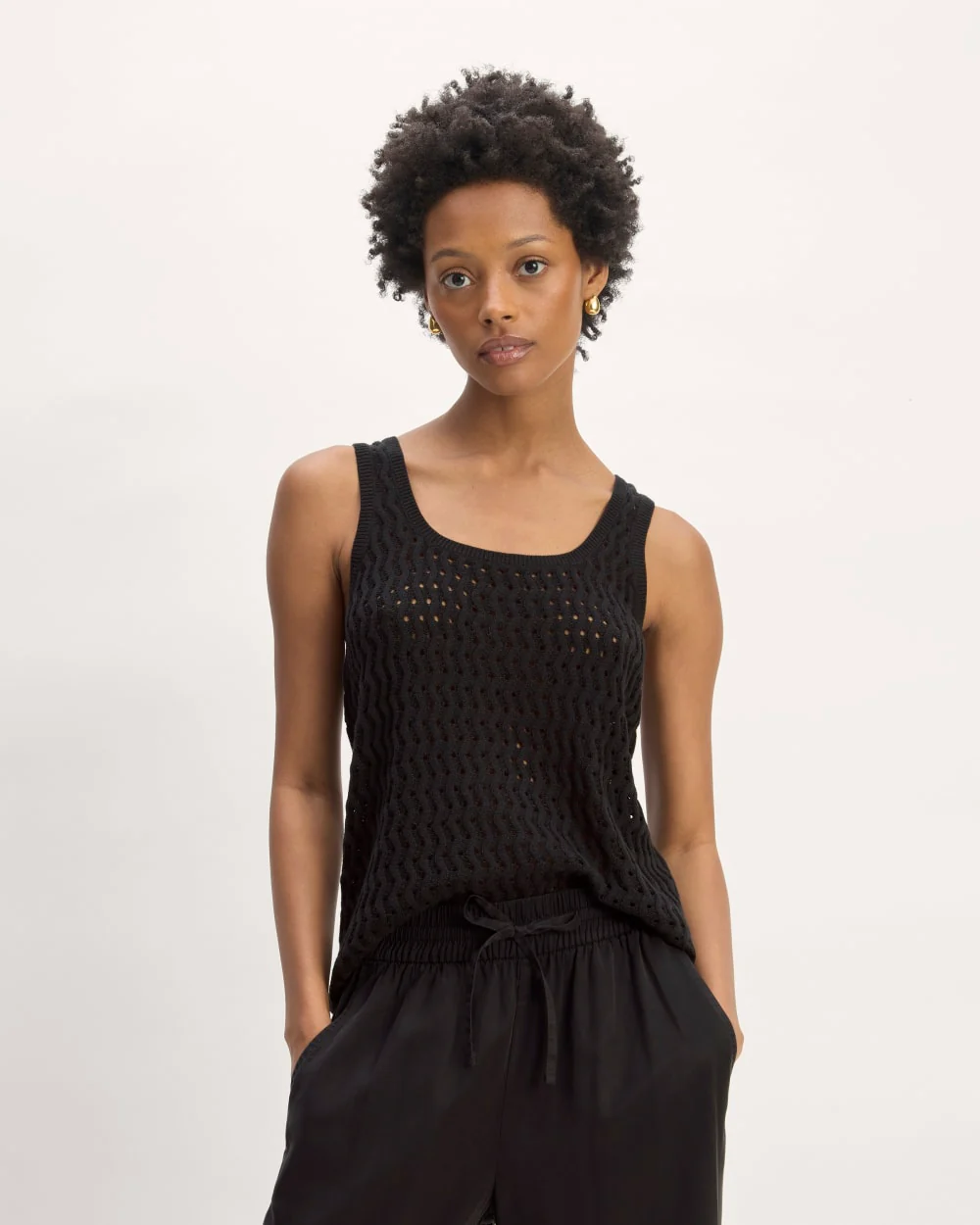 The Crochet Knit Tank | Black - Image 3