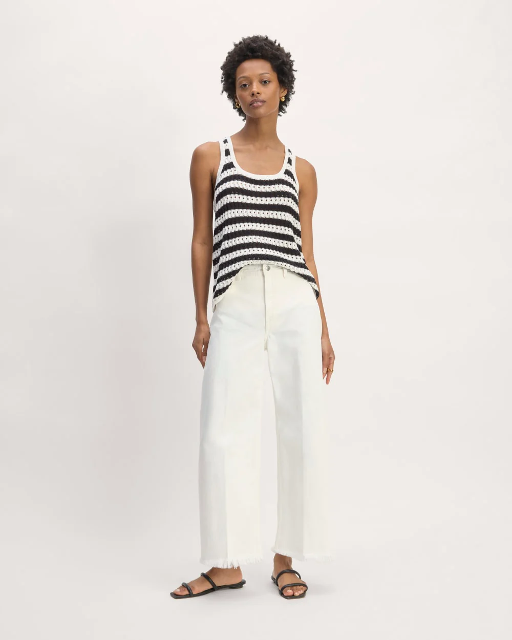 The Crochet Knit Tank | Bone / Black - Image 3