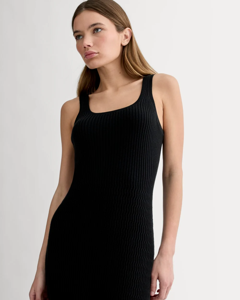 The Crochet Knit Tank Dress | Black - Image 3