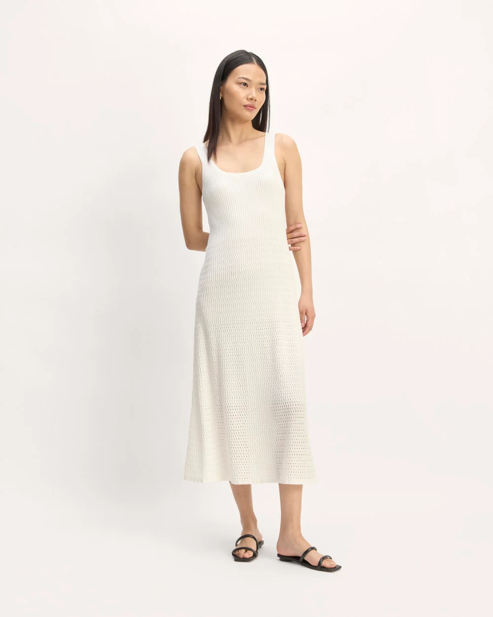 The Crochet Knit Tank Dress | Bone - Image 3