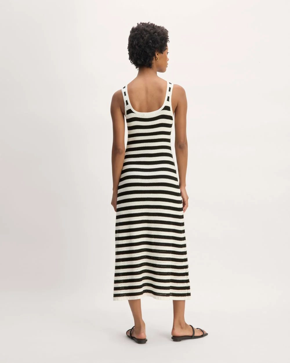 The Crochet Knit Tank Dress | Bone / Black - Image 6