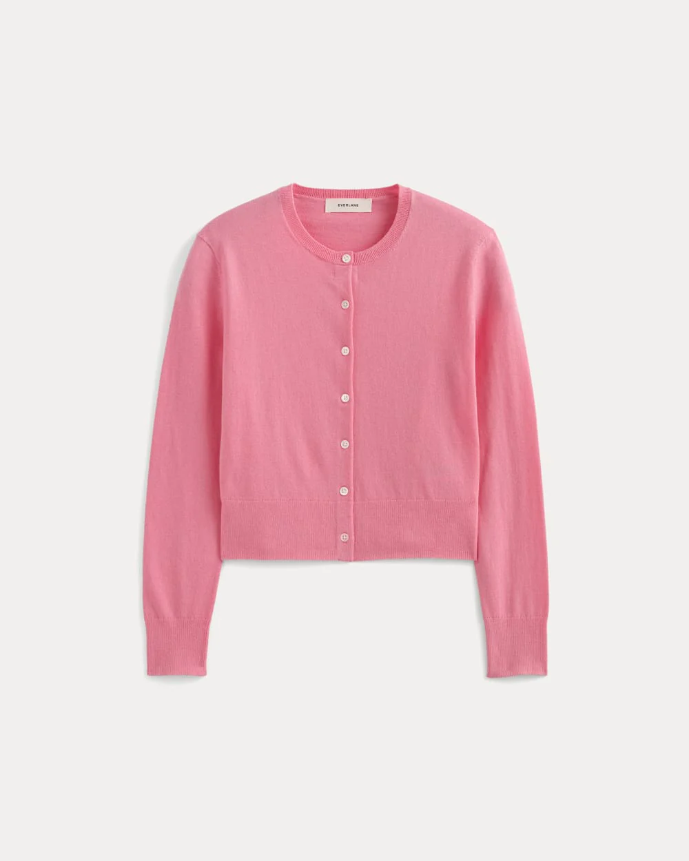 The Cropped Cardigan in Cotton Cashmere | Deep Pink - Image 2