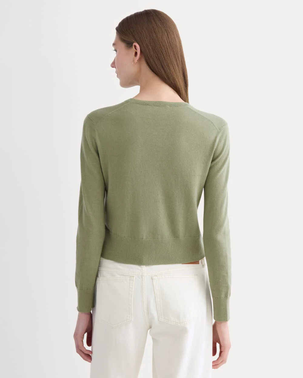 The Cropped Cardigan in Cotton Cashmere | Sagebrush - Image 5