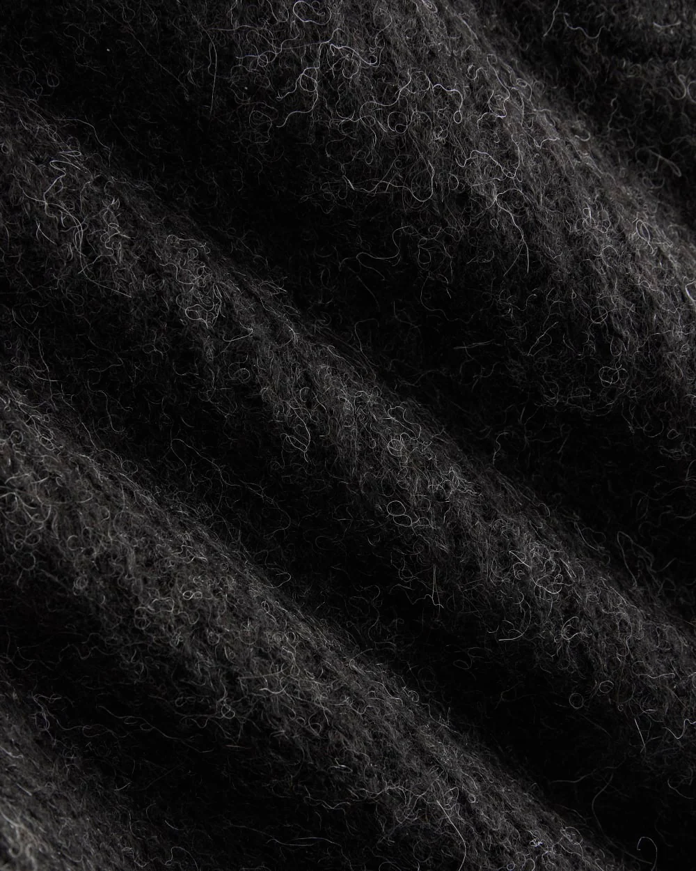 Cropped Cocoon Sweater in Alpaca | Heathered Black - Image 6