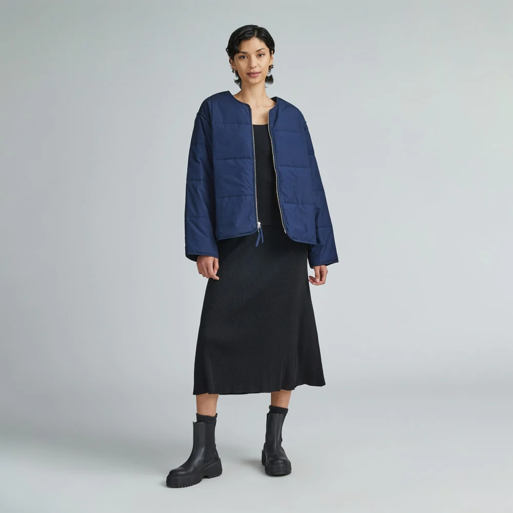 The Quilted Cotton Liner | Navy - Image 6