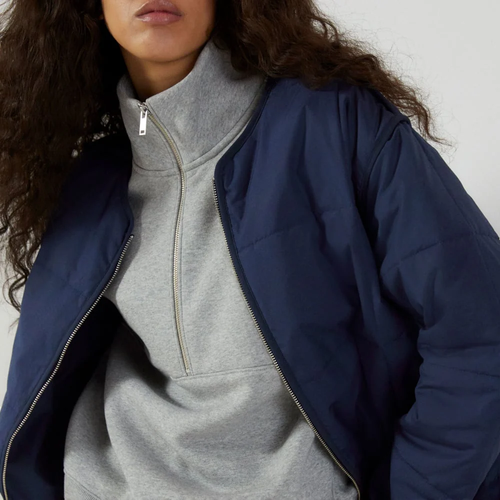 The Quilted Cotton Liner | Navy - Image 7