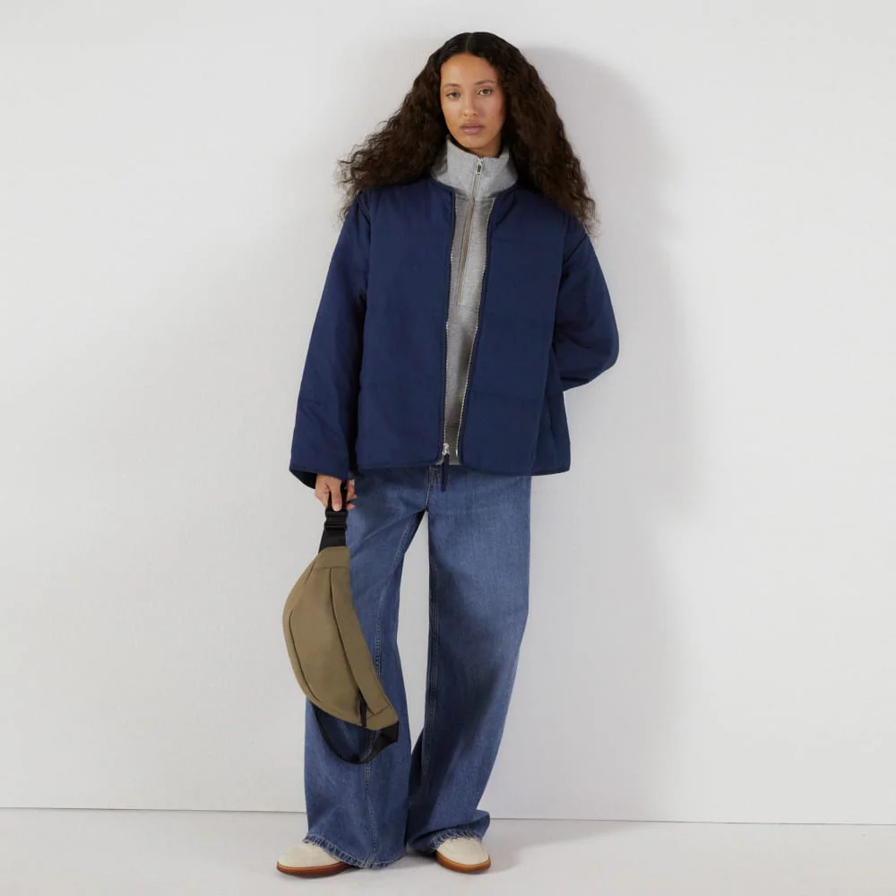 The Quilted Cotton Liner | Navy - Image 8