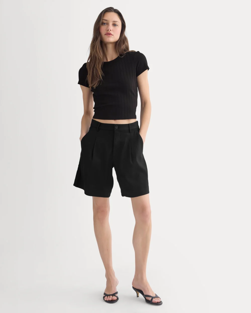 Cropped Crew in Pointelle | Black - Image 4