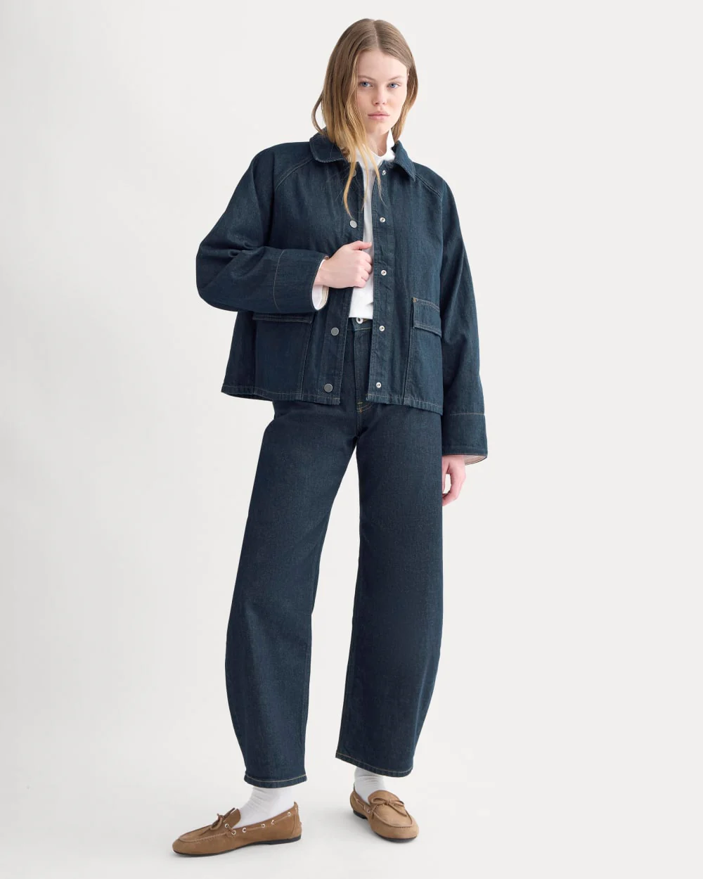 Cropped Denim Jacket | Garment-Dyed Indigo - Image 6