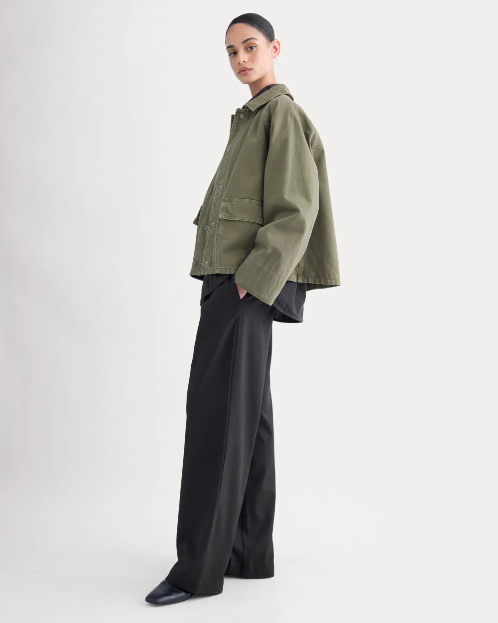 Cropped Denim Jacket | Garment-Dyed Kalamata - Image 3