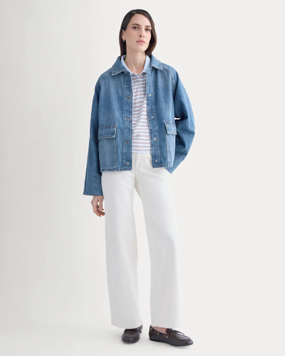 Cropped Denim Jacket | Medium Indigo