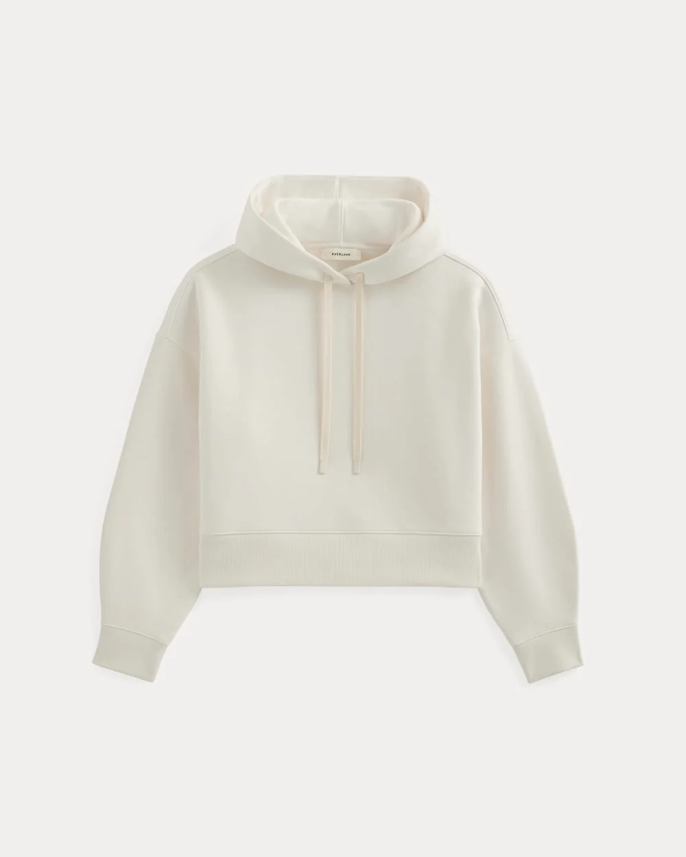 Cropped Luxe Fleece Hoodie | Bone - Image 2