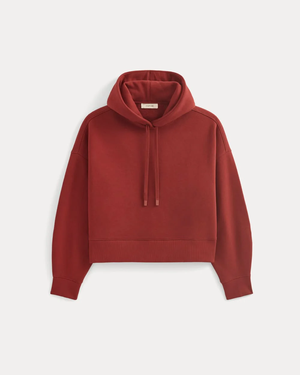 Cropped Luxe Fleece Hoodie | Merlot - Image 2