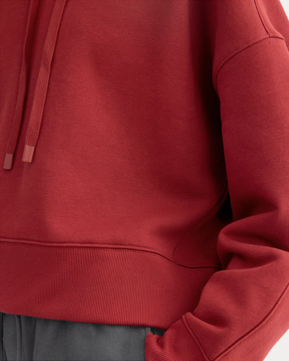 Cropped Luxe Fleece Hoodie | Merlot - Image 5