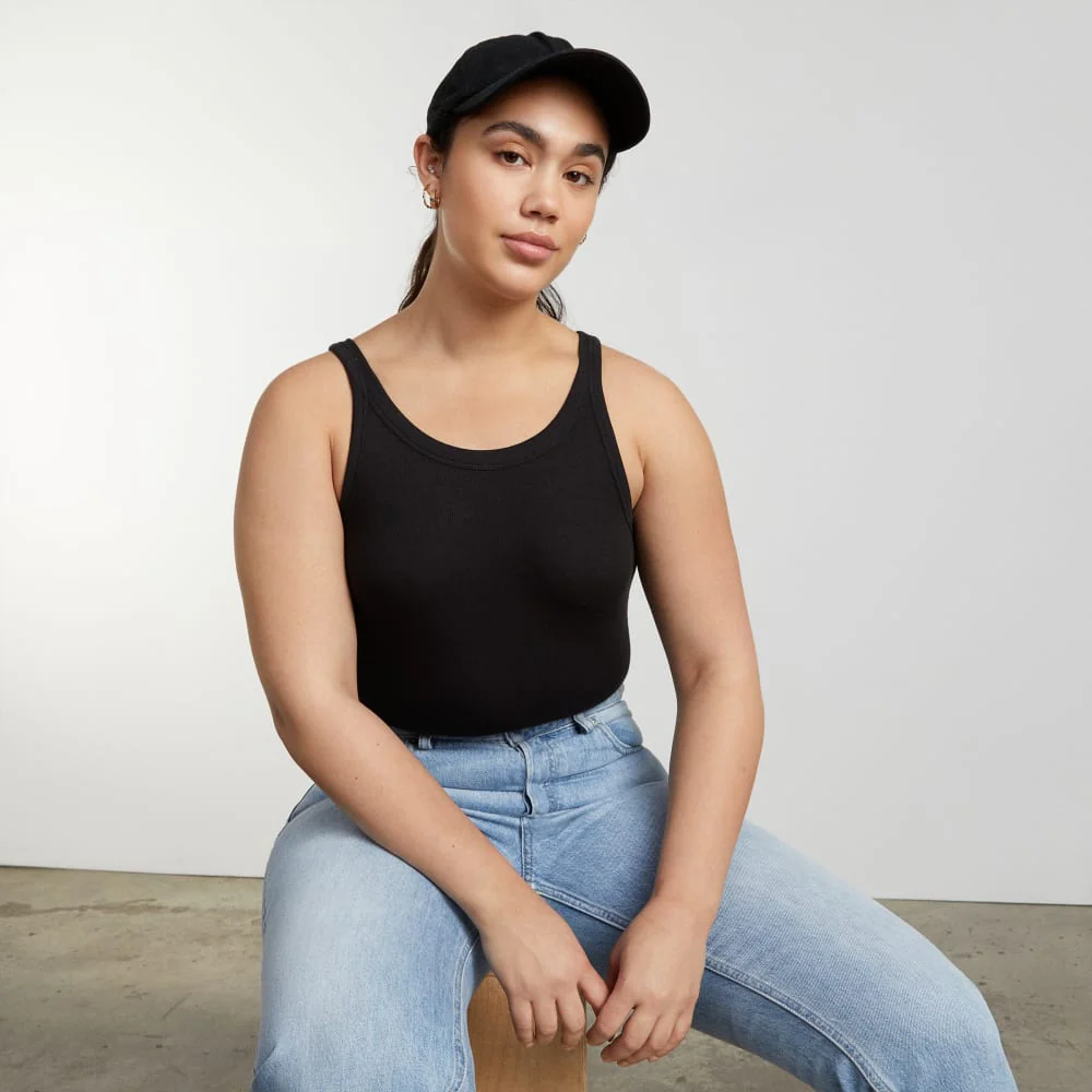 The Pima Micro-Rib Short Tank | Black - Image 6